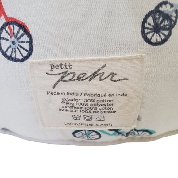 PETIT Pehr Home Accent Lets Go Bicycle Print Throw Pillow 12" - Picture 3 of 4
